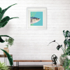 Sea bass print hanging on a wall