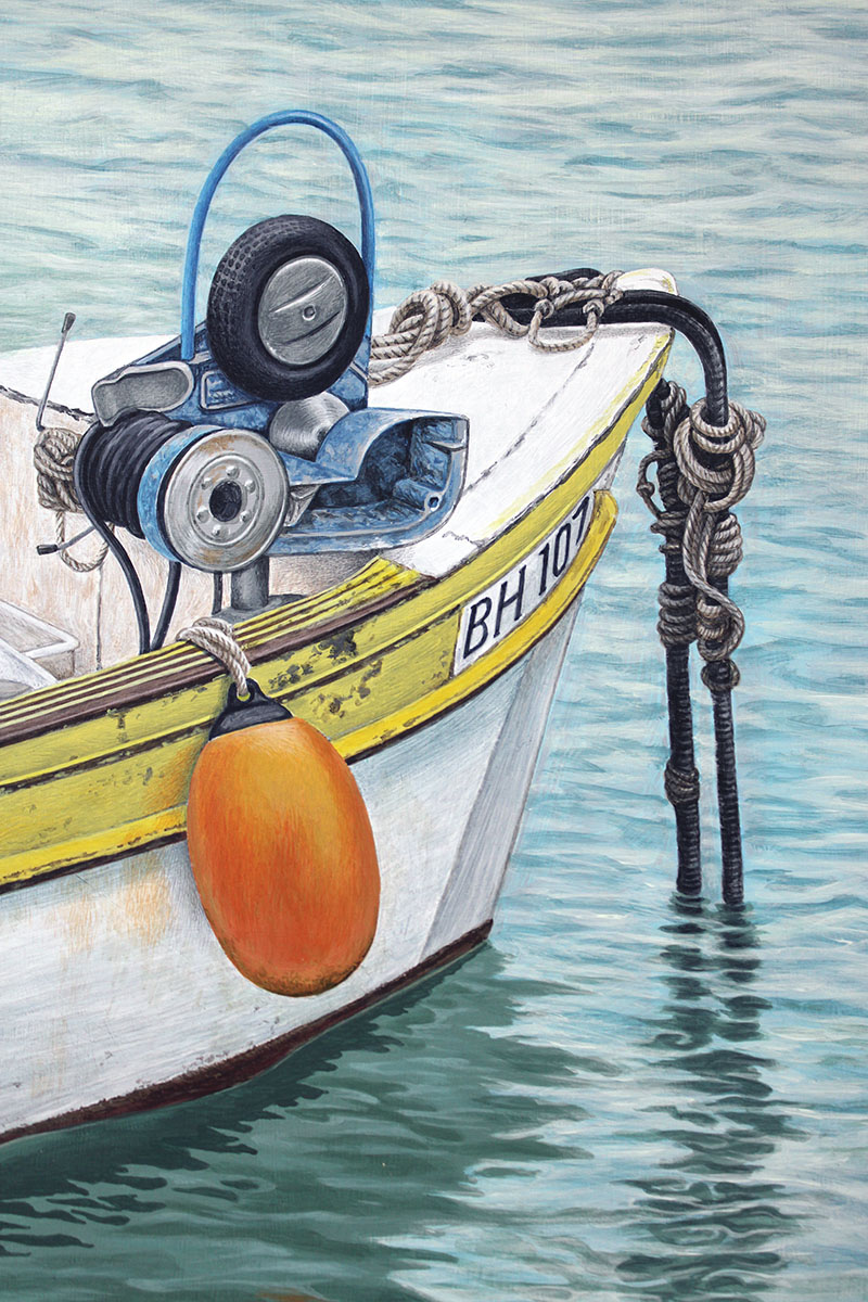 Painting of a Fishing Boat at Newlyn, Cornwall - Marine Art For Sale