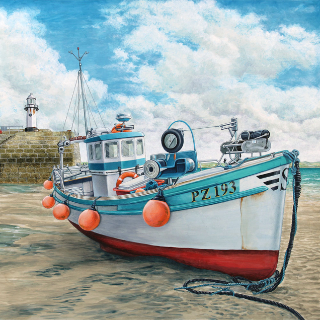 Original painting of a Cornish fishing boat