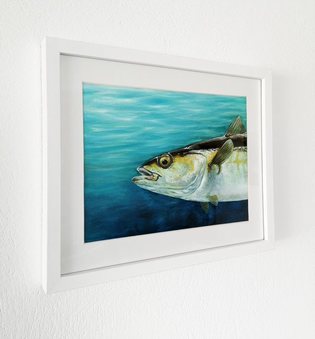 Framed painting of Pollack fish