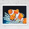 Clownfish and sea anemone print