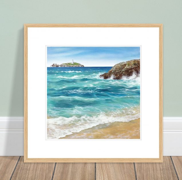Framed print of Godrevy in Cornwall
