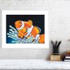 Clownfish print in white frame