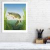 Signed limited edition print of a pike
