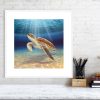 Sea turtle print in a white frame