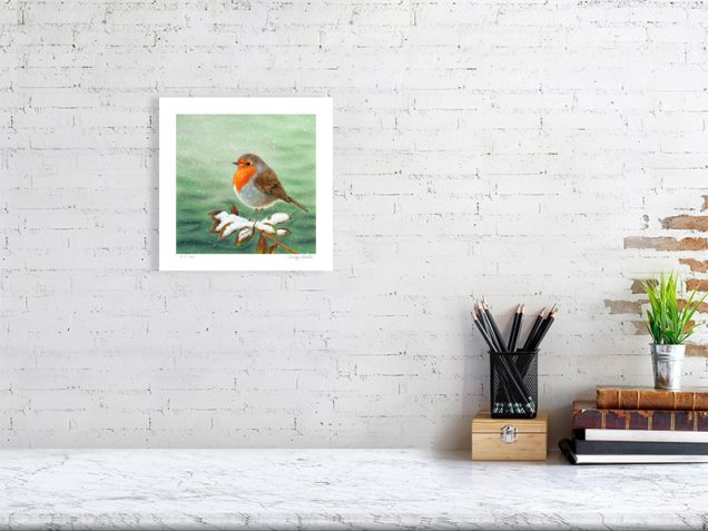 Signed limited edition print of a robin
