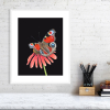 Peacock butterfly print in a white frame