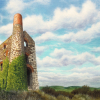 Original painting of Wheal Uny engine house in Cornwall