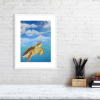 Sea turtle print in a white frame