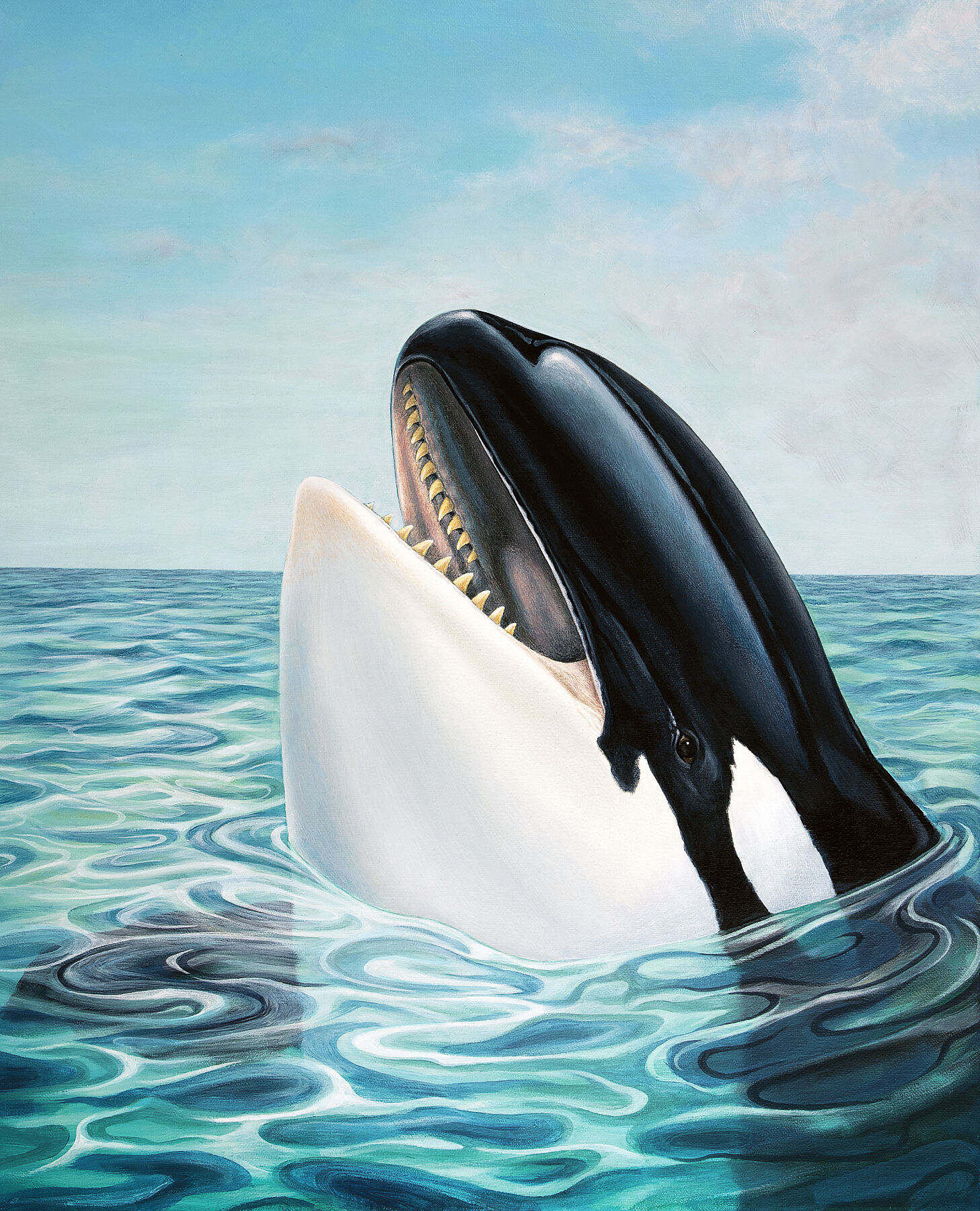 Original painting of an orca whale