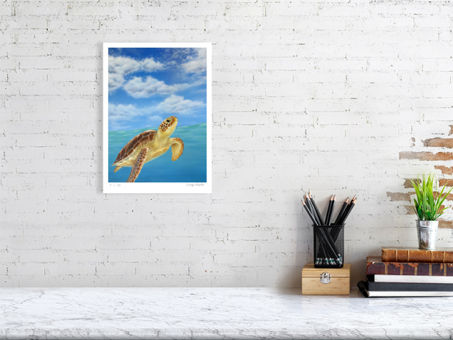 Signed print of a turtle