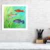 Signed print of swordtail fsih