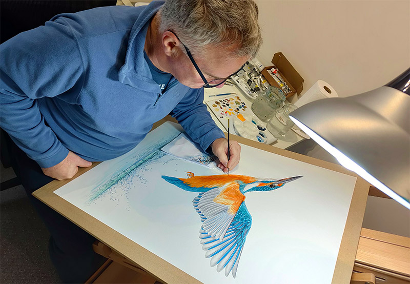 Painting a kingfisher